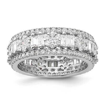 CZ Eternity Band Sterling Silver Rhodium-Plated QR7536, MPN: QR7536,