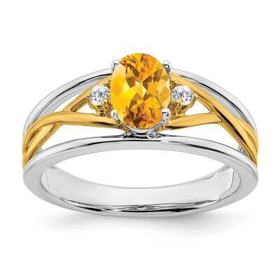 Citrine Diamond Ring 14k Two-Tone Gold RM5959-CI-006-WYA, MPN: RM5959-CI-006-WYA, 886774556451