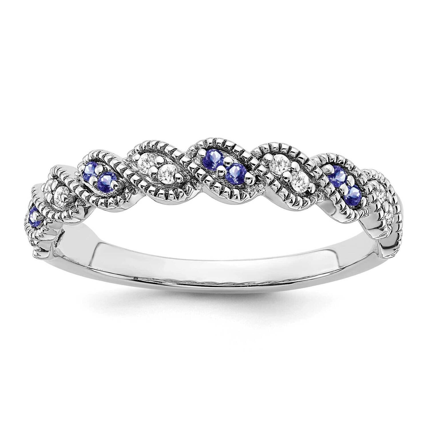 Tanzanite Diamond Twist Band 14k White Gold RM6050-TZ-008-WA, MPN: RM6050-TZ-008-WA, 191101814662