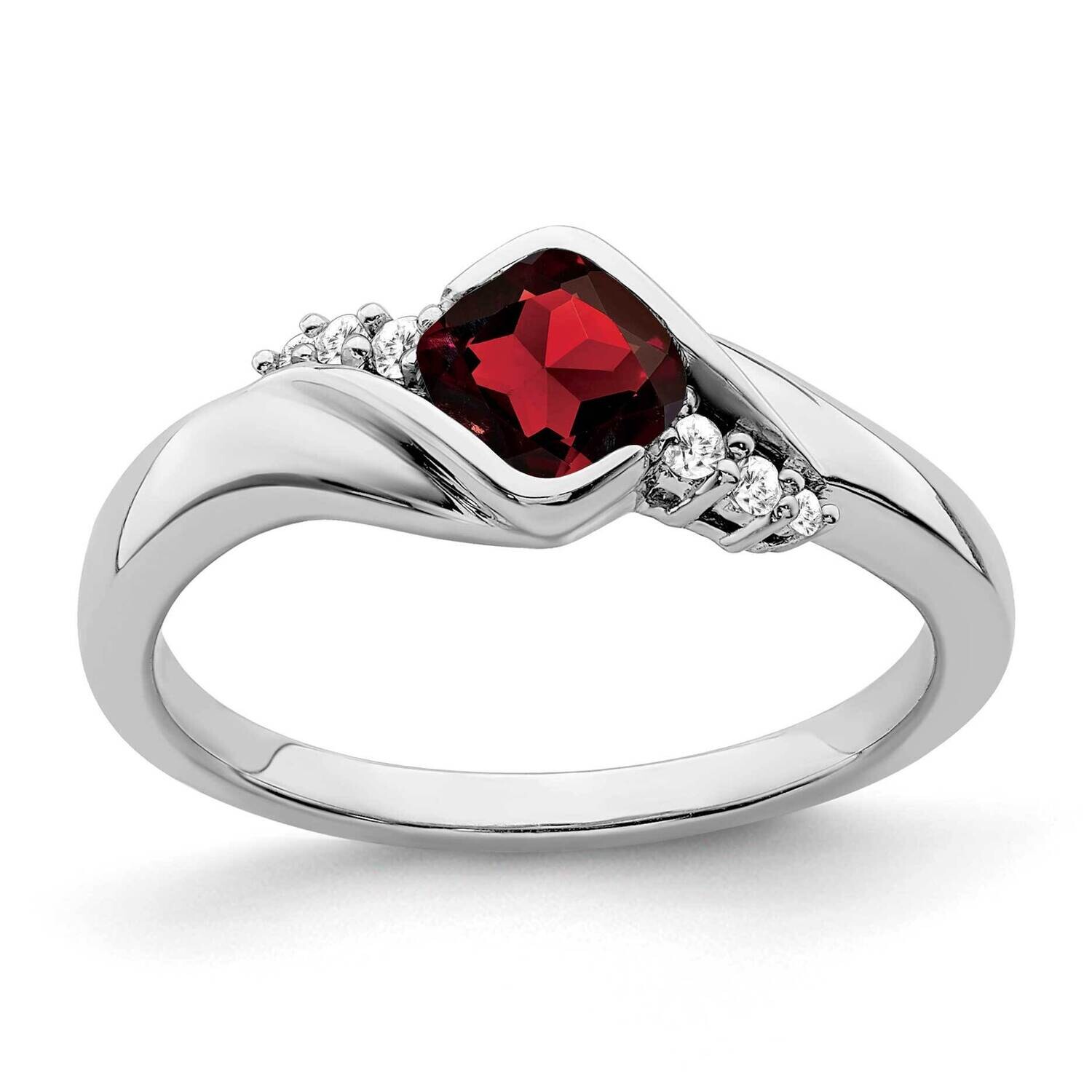Garnet Diamond Ring 10k White Gold RM7156-GA-006-1WA, MPN: RM7156-GA-006-1WA, 191101818899