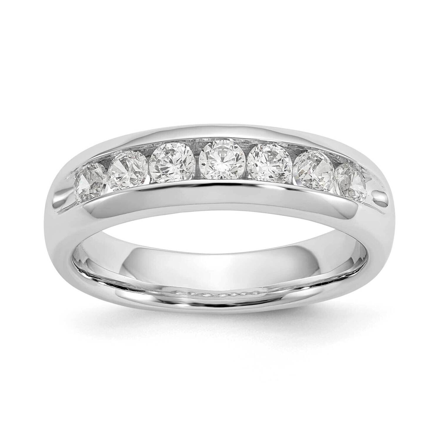 7-Stone Holds 7-2.8mm Round Channel Band Ring Mounting 14k White Gold RM3304B-065-WAA