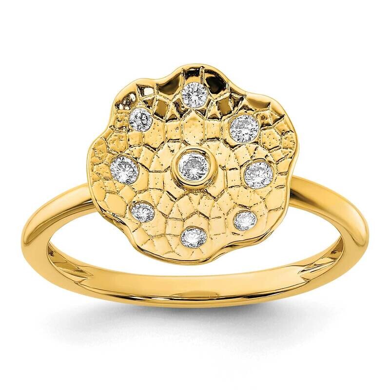 Textured Diamond Circle Ring 14k Polished Gold RM6884-013-YA