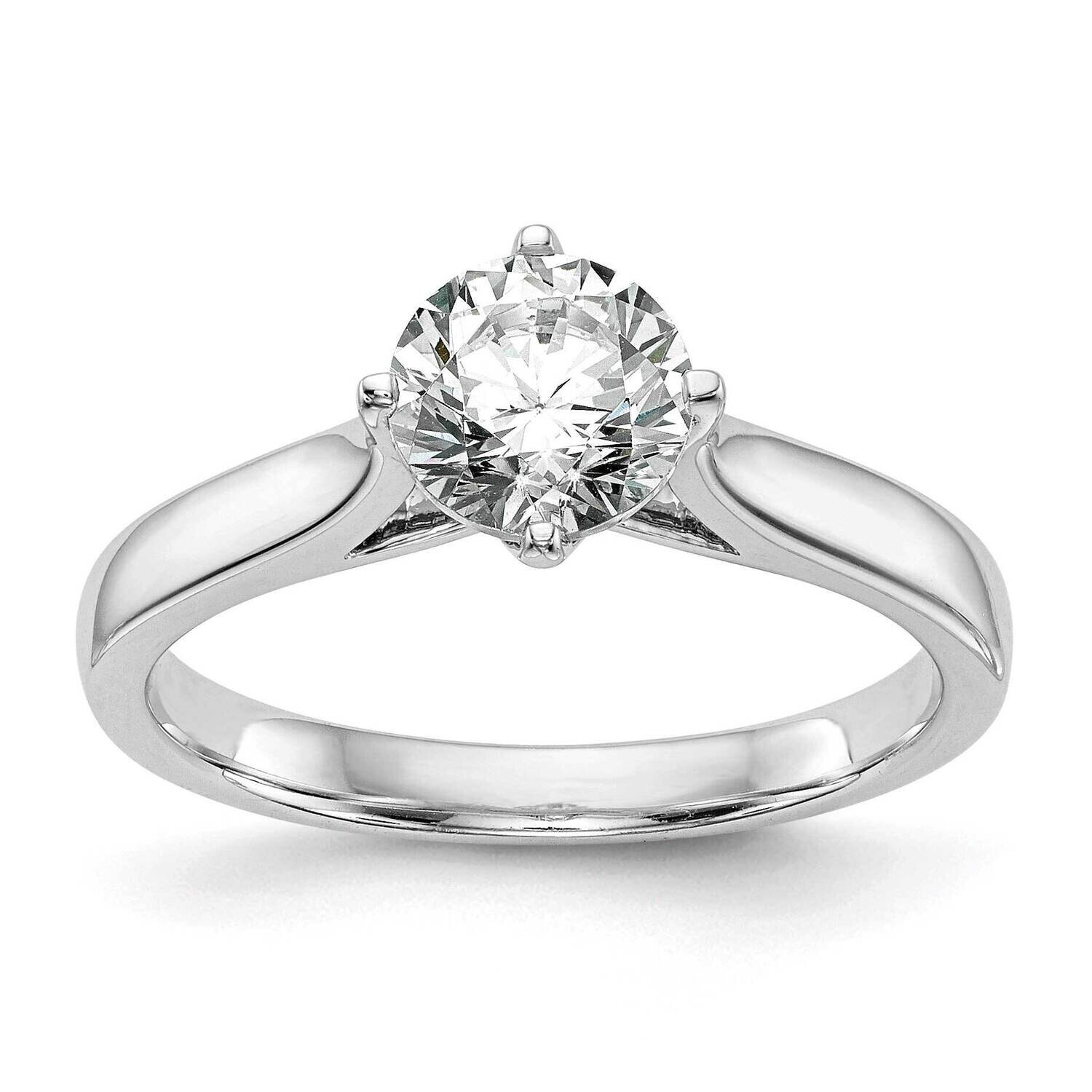 1 Carat 6.50 mm 4-Prong Round Solitaire Engagement Ring Mounting 14k White Gold RM1938E-100-CWAA, M…