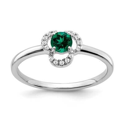 Created Emerald Diamond Ring 10k White Gold RM3578-CEM-006-1WA, MPN: RM3578-CEM-006-1WA, 1911016645…