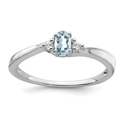 Aquamarine Diamond Ring 14k White Gold RM7405-AQ-004-WA, MPN: RM7405-AQ-004-WA,