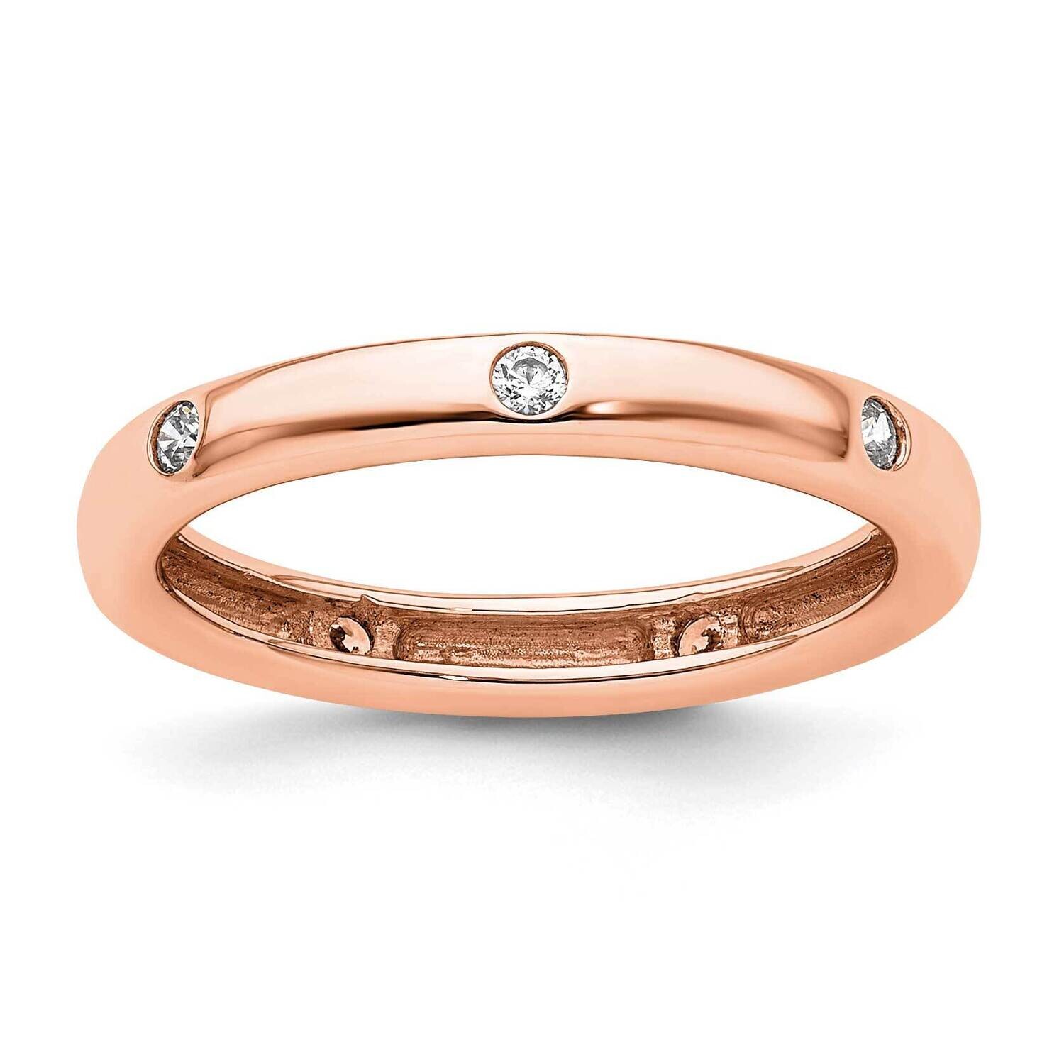Polished Bezel-Set 1/10 Carat Diamond Complete Eternity Band 14k Rose Gold ET0008-010-4R4, MPN: ET0…
