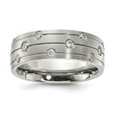 Chisel Brushed CZ 8.00mm Band Stainless Steel SR695 by Men&#39;s Jewelry and Accessories, MPN: SR695, 8…