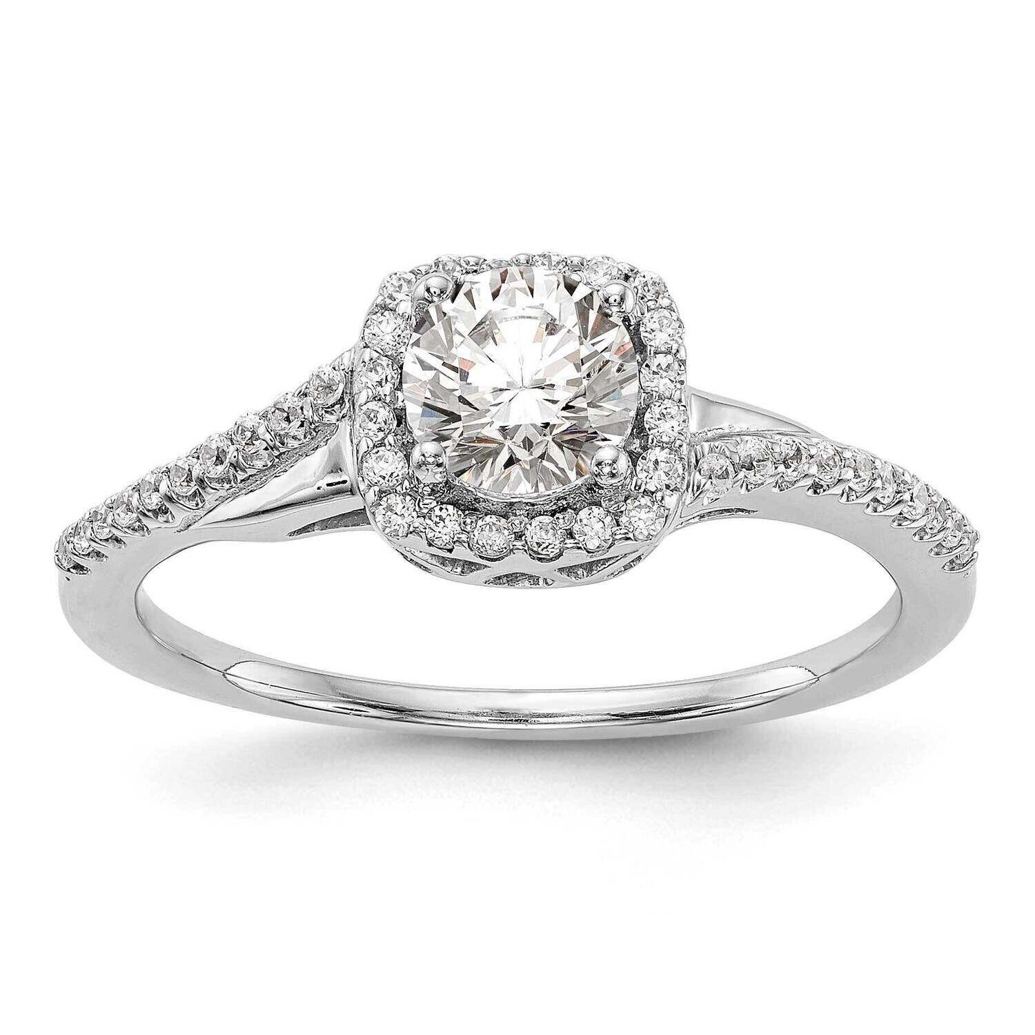 Halo Plus Engagement Ring Mounting 14k White Gold RM2245E-050-CWAA
