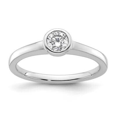 1/3 Carat 4.50 mm Bezel Round Solitaire Engagement Ring Mounting 14k White Gold RM1952E-033-CWAA, M…