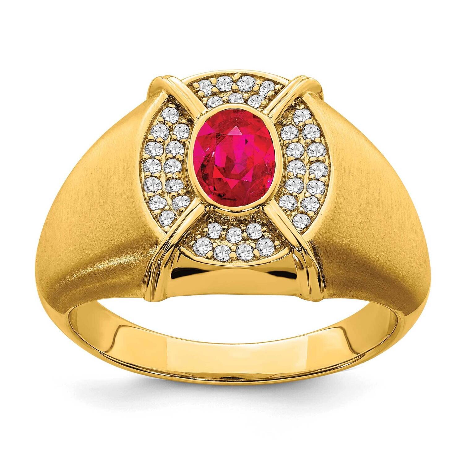 Ruby Diamond Mens Ring 14k Gold RM6660-RU-022-YA