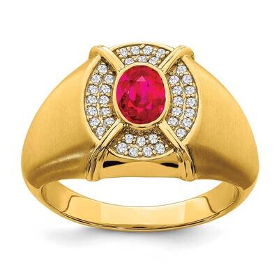 Ruby Diamond Mens Ring 14k Gold RM6660-RU-022-YA, MPN: RM6660-RU-022-YA,
