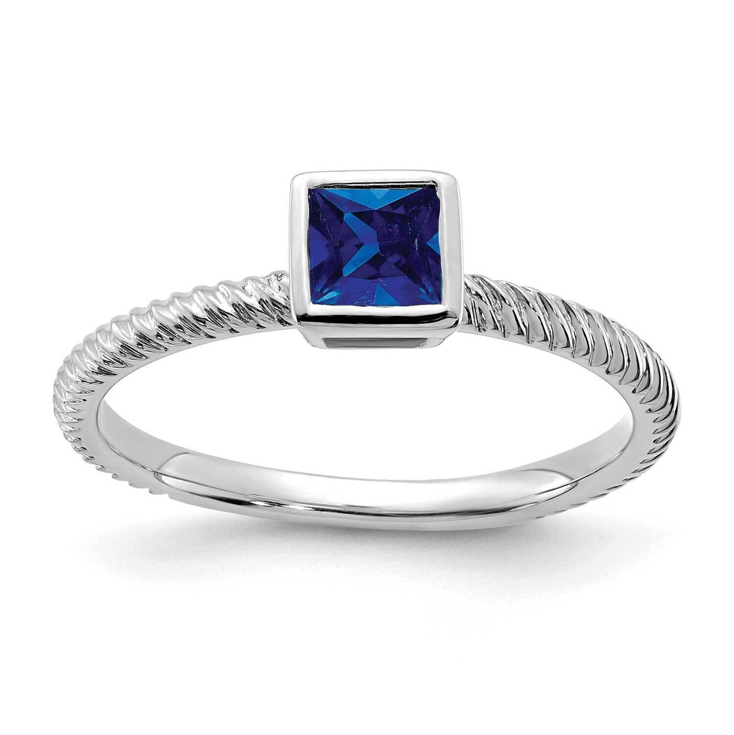 Square Bezel Sapphire Ring 14k White Gold RM7230-SA-W, MPN: RM7230-SA-W, 191101824562