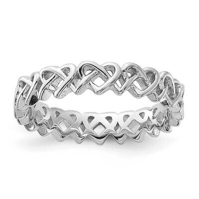 Stackable Expressions Carved BRing Sterling Silver QSK1156, MPN: QSK1156,