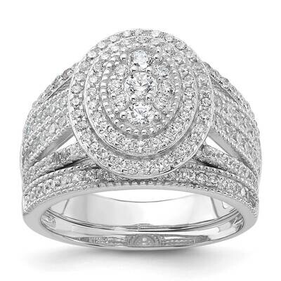 CZ Ring BSet Sterling Silver Rhodium-Plated QR7553, MPN: QR7553,