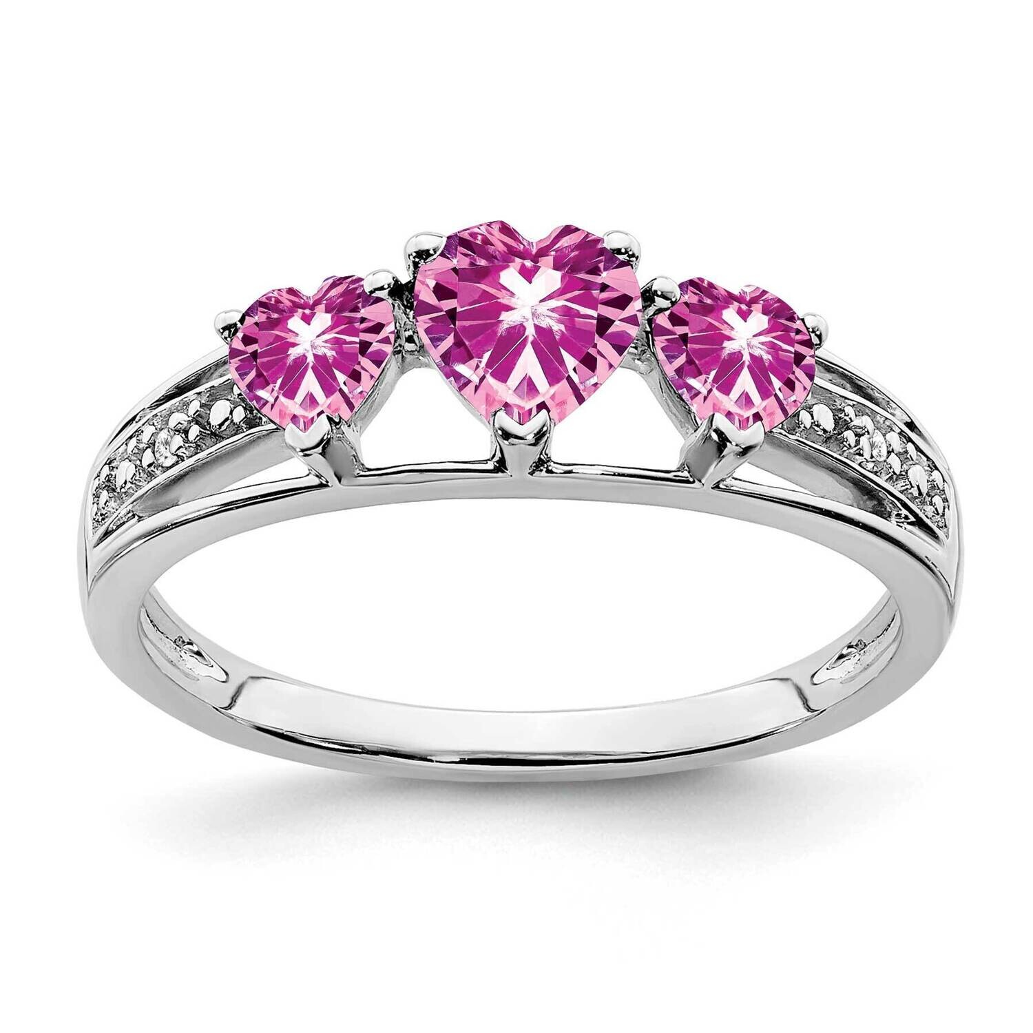Cr. Pink Sapphire Diamond Heart Ring 14k White Gold RM7155-CPS-001-WA, MPN: RM7155-CPS-001-WA, 1911…