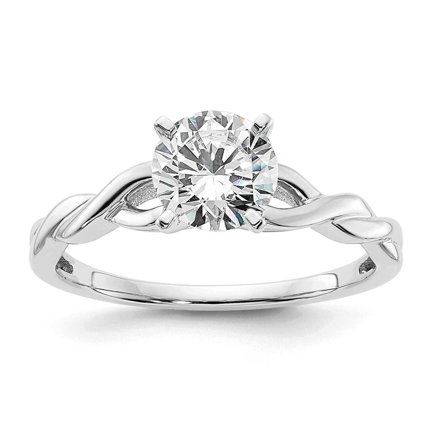 1/2 Carat 5.20 mm 4-Prong Round Solitaire Engagement Ring Mounting 14k White Gold RM1942E-100-CWAA,…