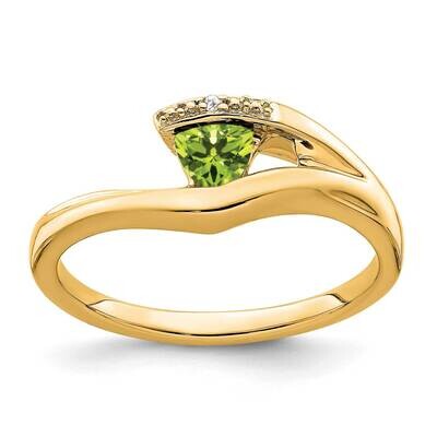 Trillion Peridot Diamond Ring 14k Gold RM7160-PE-001-YA, MPN: RM7160-PE-001-YA, 191101820519