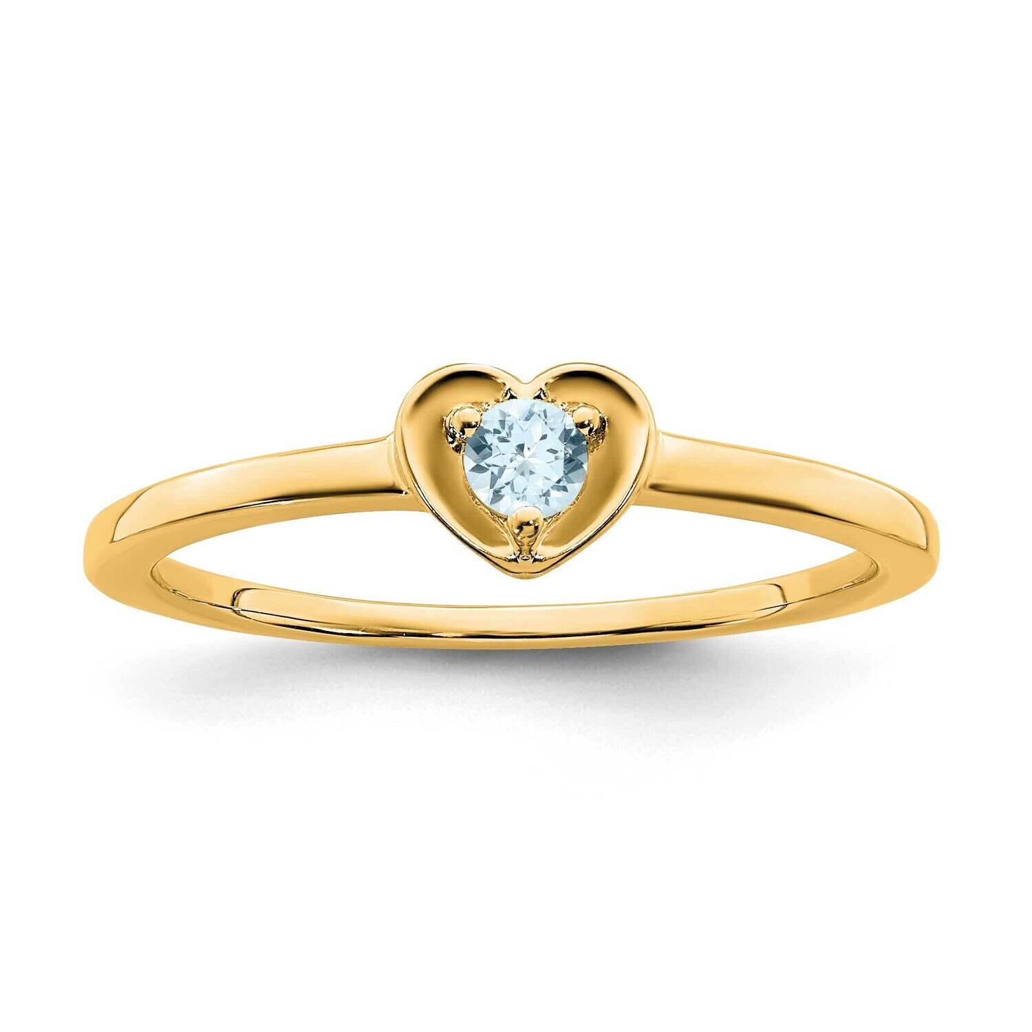 Aquamarine Heart Ring 14k Gold RM7397-AQ-Y, MPN: RM7397-AQ-Y, 196904099988