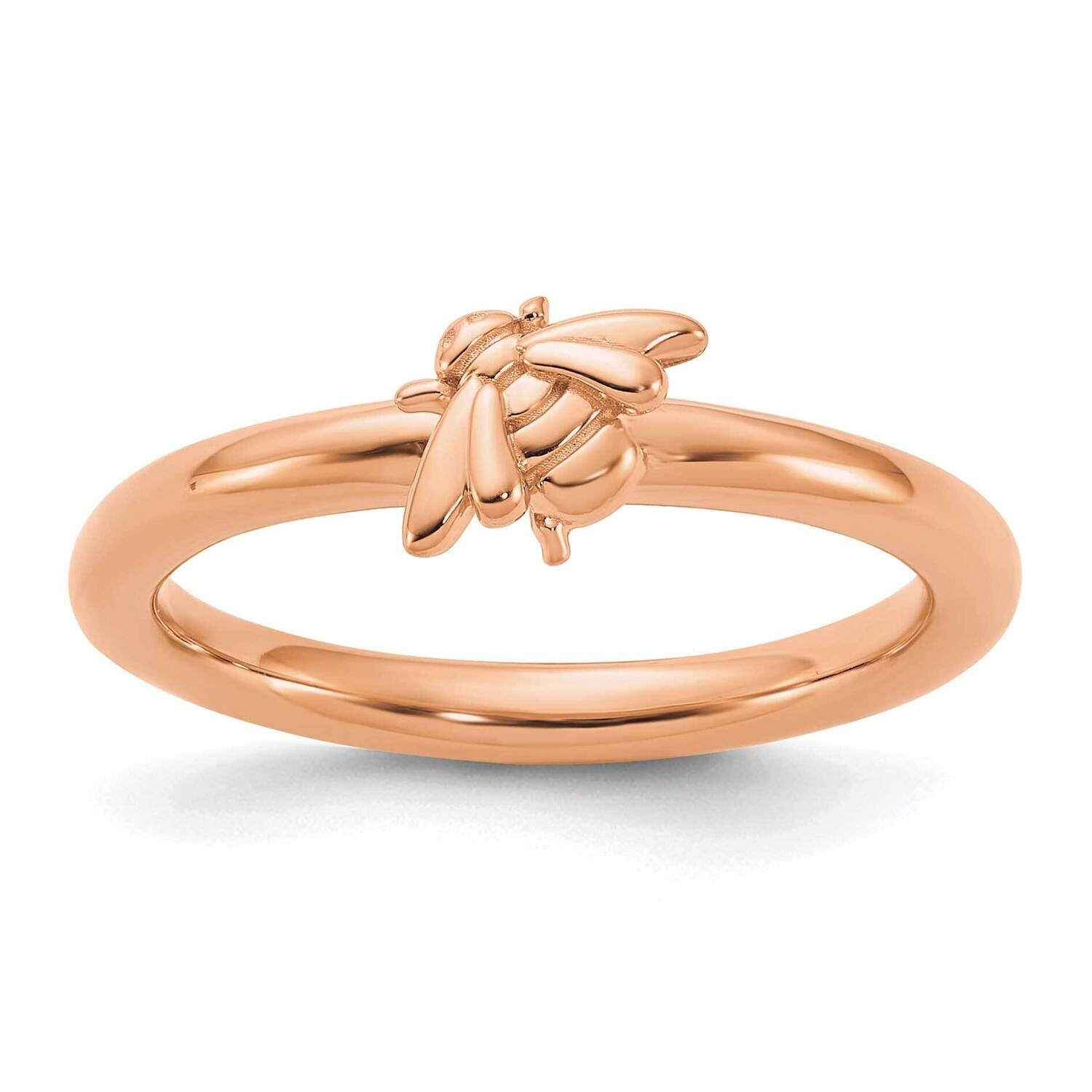 Stackable Expressions Rose Gold-Plated Bee Ring Sterling Silver QSK2274, MPN: QSK2274, 883957599397