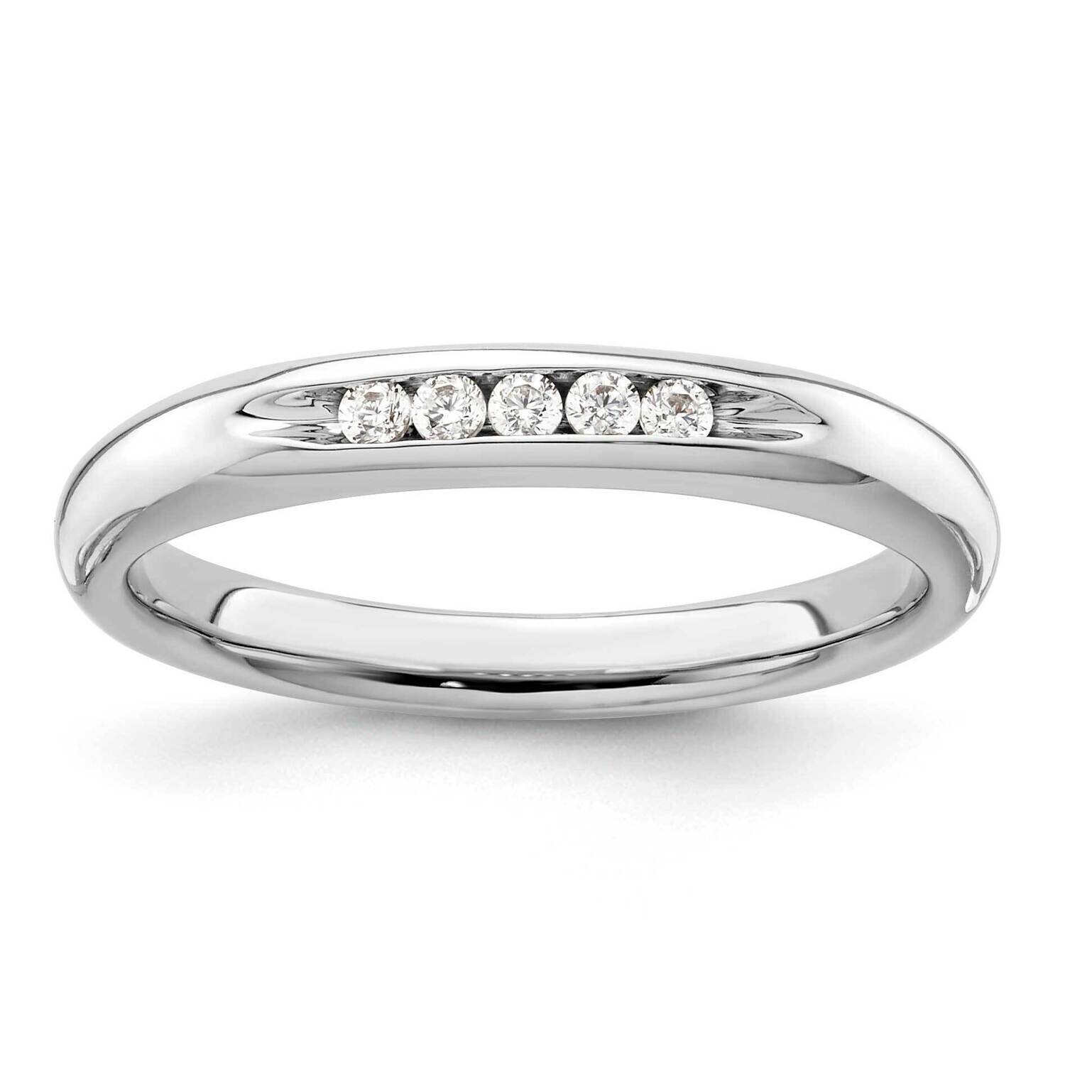 5-Stone Holds 5-1.6mm Round Open Channel Band Ring Mounting 14k White Gold RM3282B-010-WAA