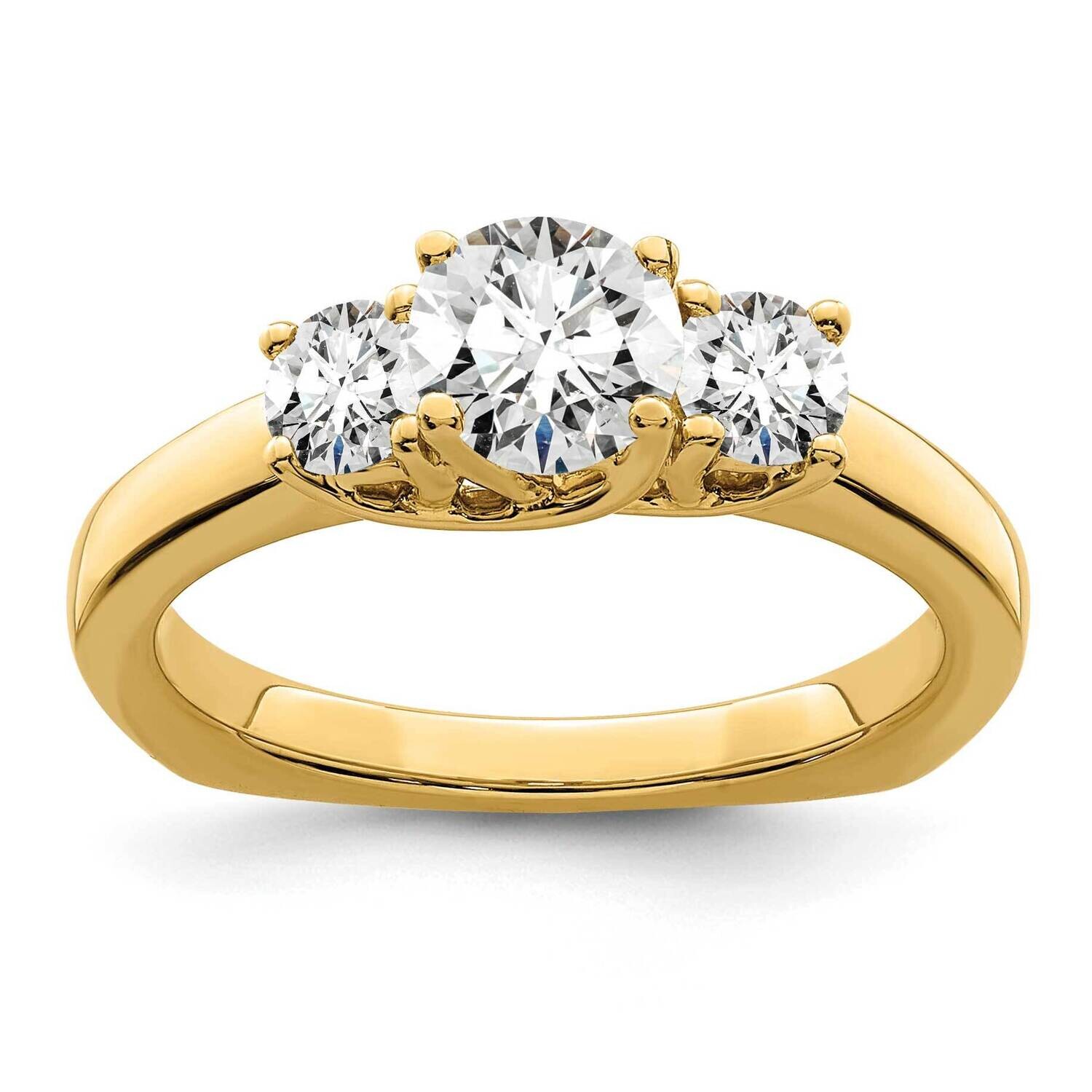 True Origin 1/2 Carat Diamond Vs/Si D E F Semi Mount Peg Set Ring 14k Gold RM2953E-038_050-YAA