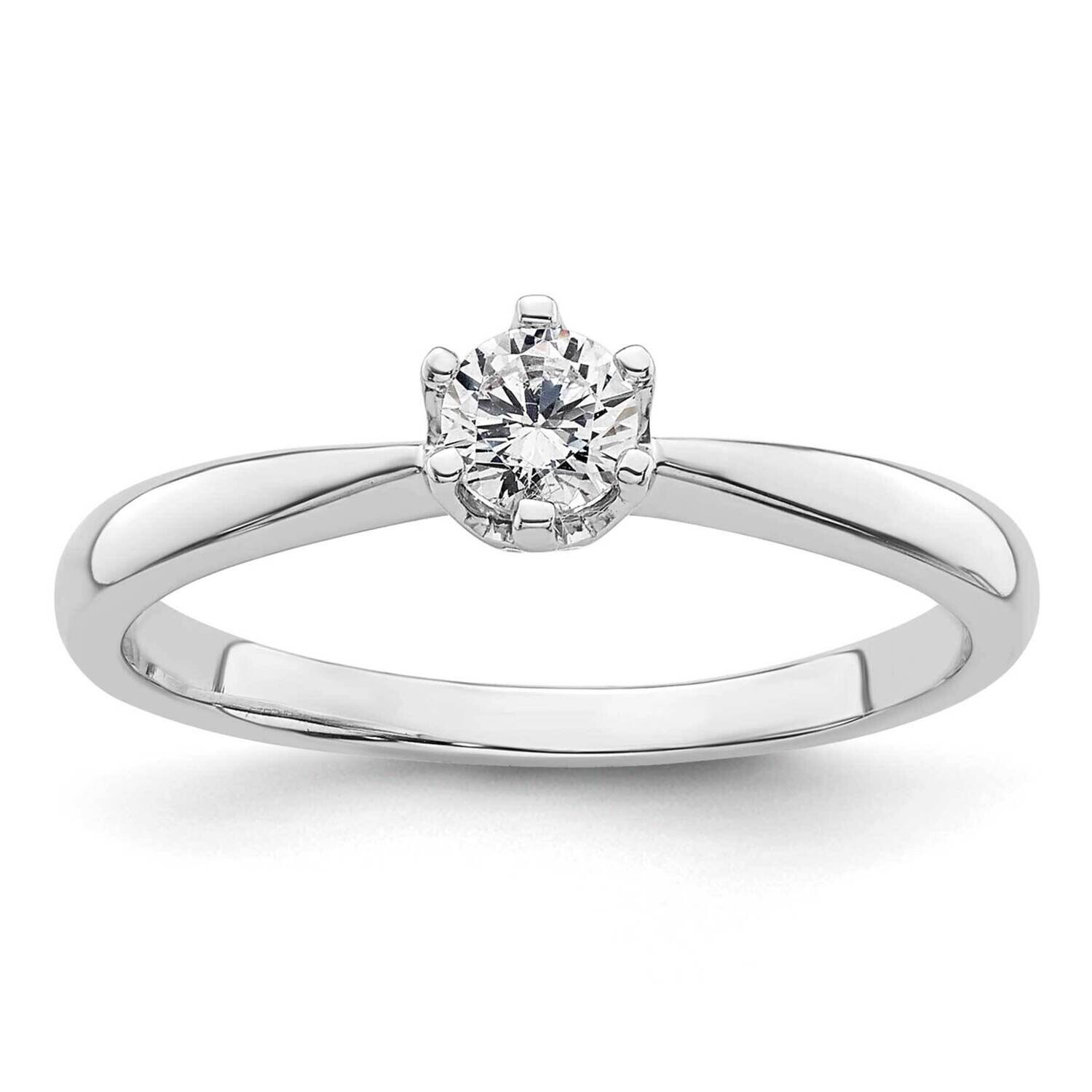 1/4 Carat 4.10 mm 6-Prong Round Solitaire Engagement Ring Mounting 14k White Gold RM1936E-025-CWAA,…