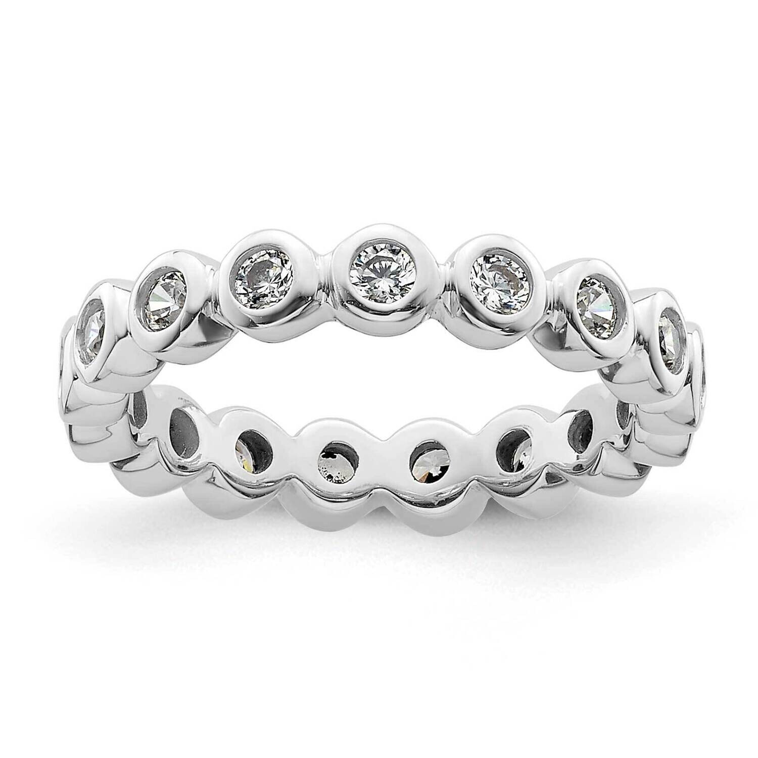 Polished Bezel-Set 1/2 Carat Diamond Complete Eternity Band 14k White Gold ET0011-050-4W4, MPN: ET0…