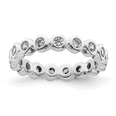 Polished Bezel-Set 1/2 Carat Diamond Complete Eternity Band 14k White Gold ET0011-050-4W4, MPN: ET0…