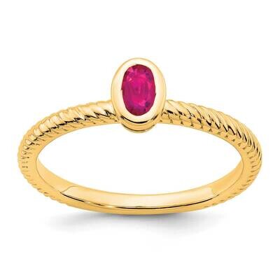 Oval Bezel Ruby Ring 14k Gold RM7232-RU-Y, MPN: RM7232-RU-Y, 191101824890