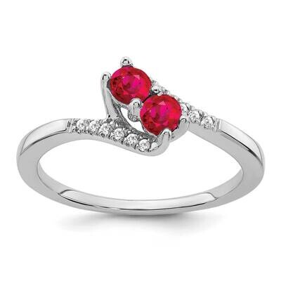 Ruby Diamond 2-Stone Bypass Ring 14k White Gold RM7239-RU-006-WA, MPN: RM7239-RU-006-WA, 1911018259…