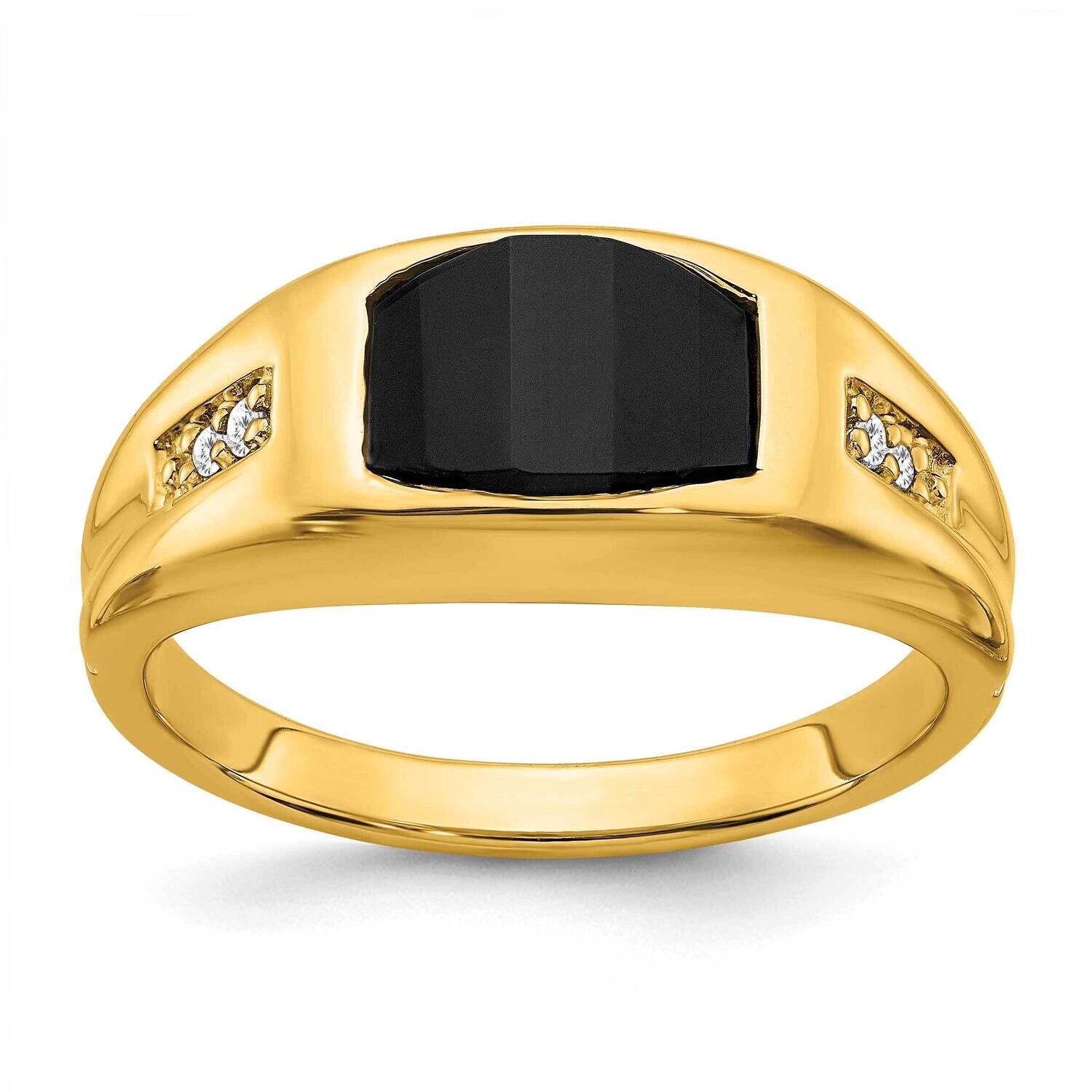Onyx Diamond Mens Ring 14k Gold RM7483-OX-005-YA, MPN: RM7483-OX-005-YA, 196904130001
