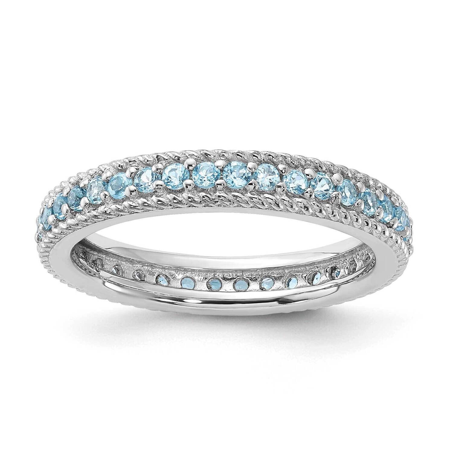 Stackable Expressions Polished Blue Topaz Eternity Ring Sterling Silver QSK1455