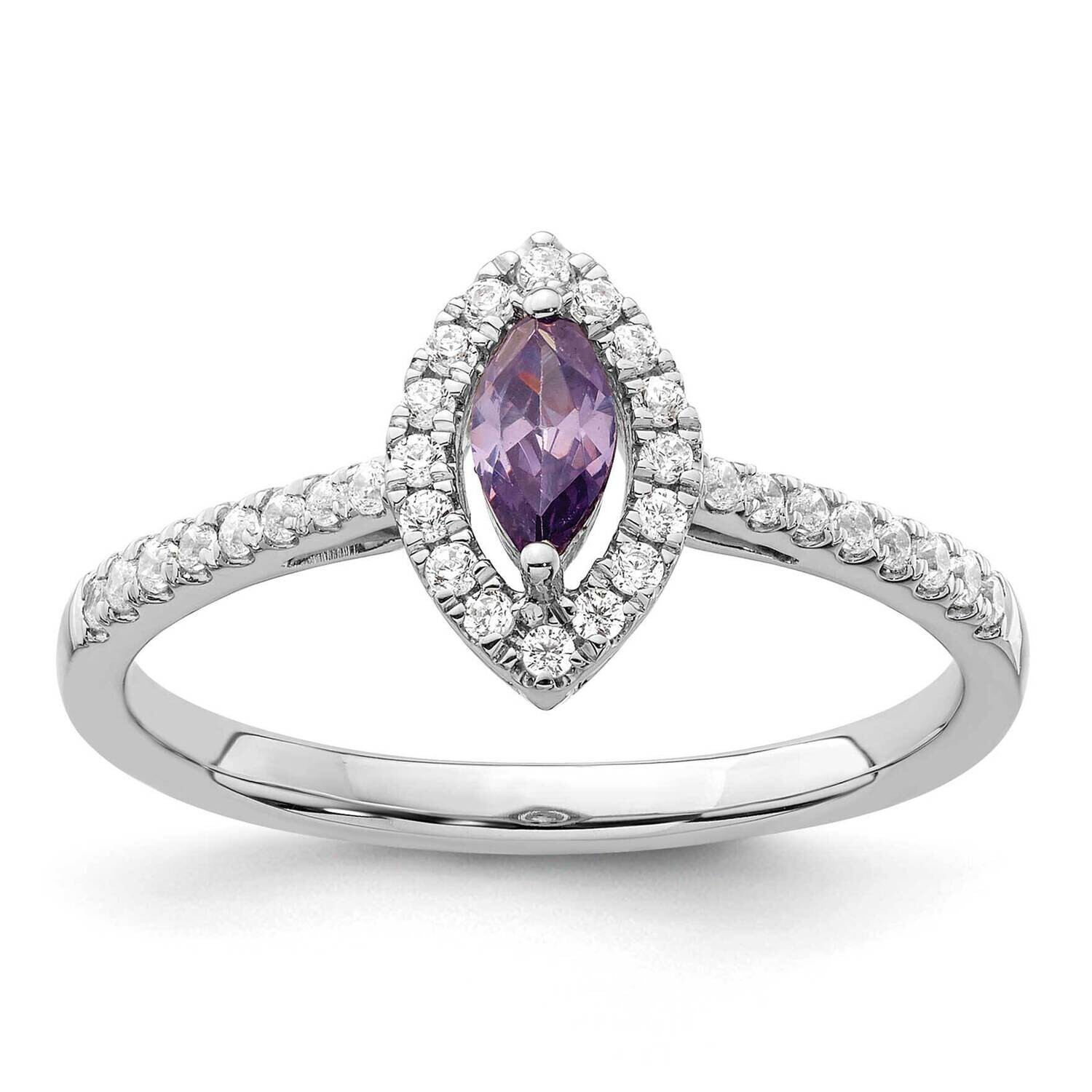 Diamond Amethyst Ring 14k White Gold RM9355-AM-020-WAA, MPN: RM9355-AM-020-WAA, 883957882758