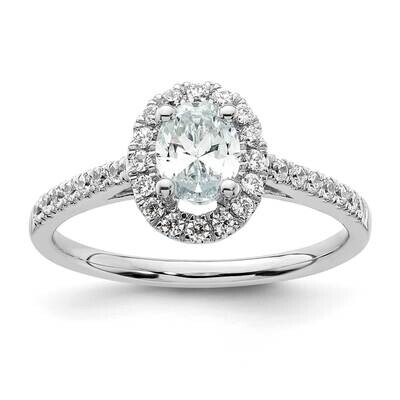 Diamond Oval Halo Complete Engagement Ring 14k White Gold RM2329E-050-WAA, MPN: RM2329E-050-WAA, 88…