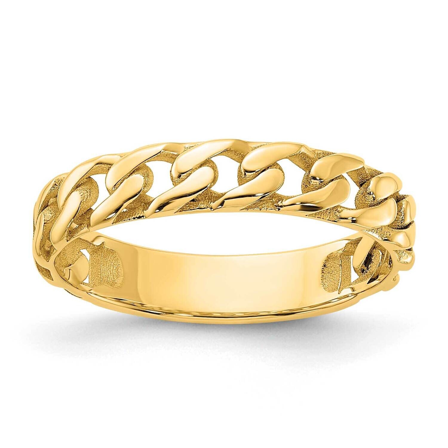 4mm Curb Link Ring Size 5.5 14k Polished Gold R970, MPN: R970, 883957904474