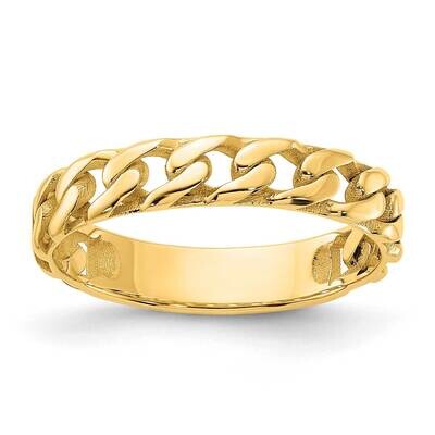 4mm Curb Link Ring Size 5.5 14k Polished Gold R970, MPN: R970, 883957904474