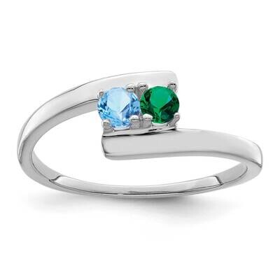 Polished 2-Stone Mothers Ring Mounting 14k White Gold XMR16_2W, MPN: XMR16_2W, 883957523972