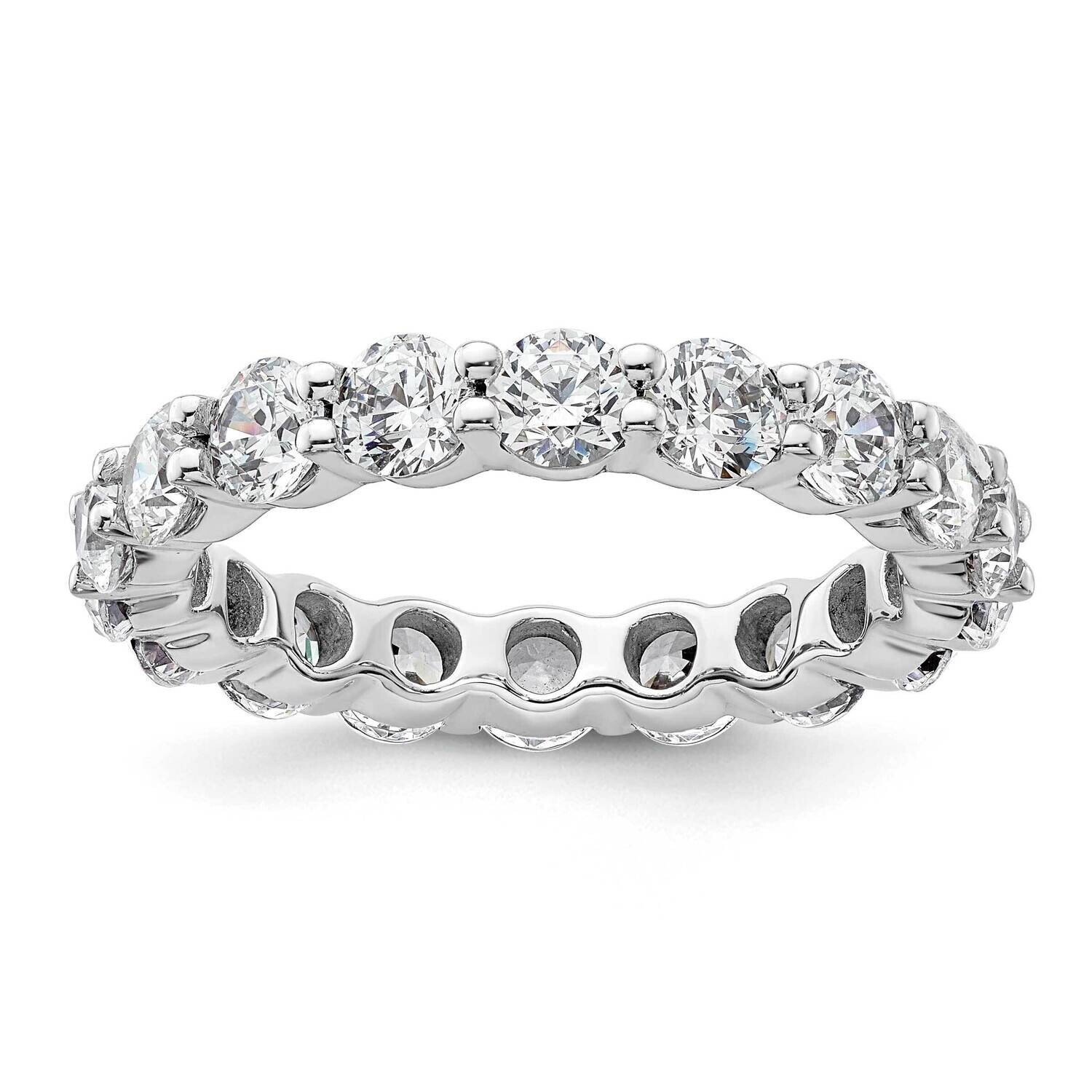 Polished Shared Prong 4 Carat Diamond Complete Eternity Band 14k White Gold ET0001-400-9W4