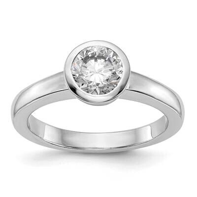 1 Carat 6.50 mm Bezel Round Solitaire Engagement Ring Mounting 14k White Gold RM1952E-100-CWAA, MPN…