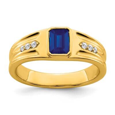 Sapphire Diamond Mens Ring 14k Gold RM7306-SA-010-YA, MPN: RM7306-SA-010-YA, 196904130278