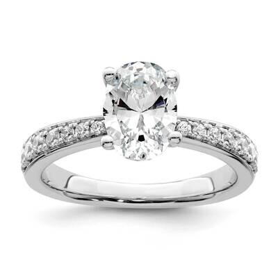 True Origin White Gold 1/3 Carat Diamond Vs/Si D E F Semi Mount Oval Engagement Ring RM8589-150-WAA…