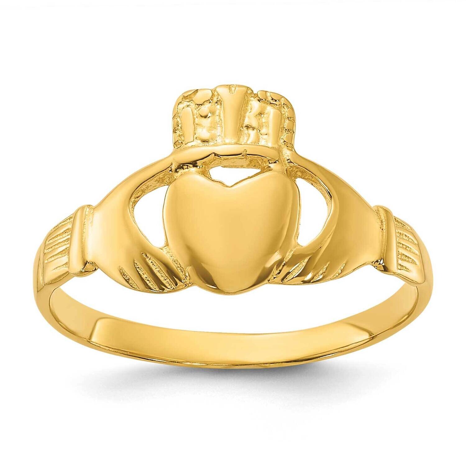 Gold-Tone Polished Claddagh Ring Sterling Silver QR957GP
