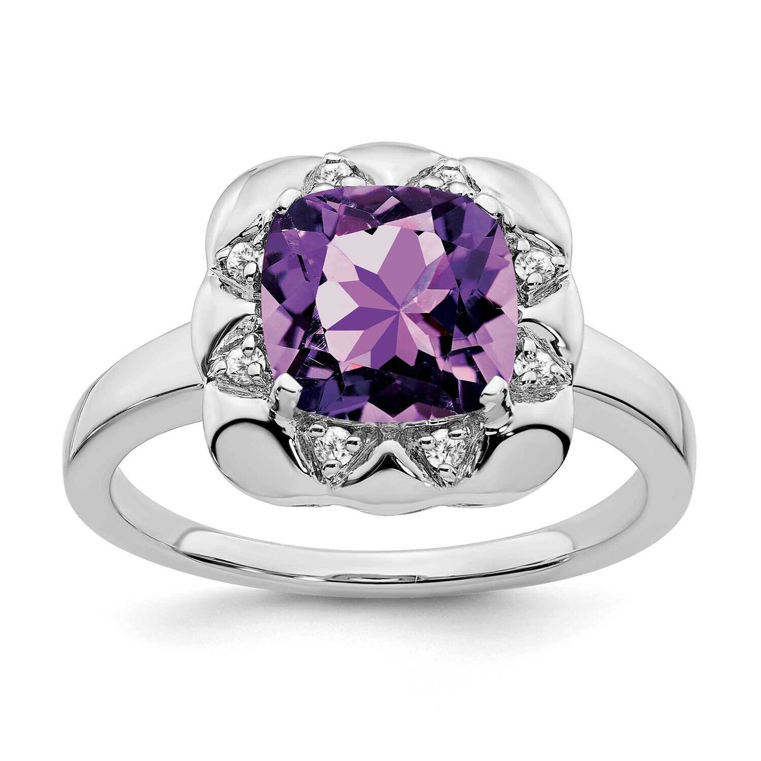 Amethyst Diamond Ring 14k White Gold RM7162-AM-008-WA, MPN: RM7162-AM-008-WA, 191101820694