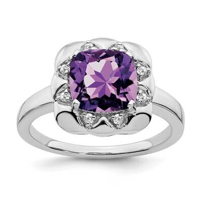 Amethyst Diamond Ring 14k White Gold RM7162-AM-008-WA, MPN: RM7162-AM-008-WA, 191101820694