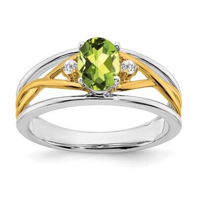 Peridot Diamond Ring 14k Two-Tone Gold RM5959-PE-006-WYA, MPN: RM5959-PE-006-WYA, 886774557229