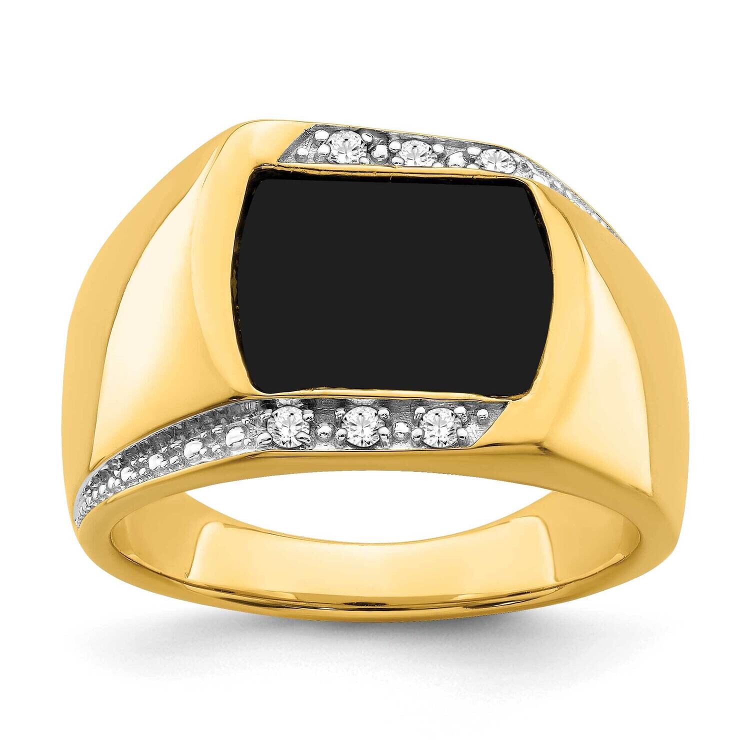 Onyx Diamond Mens Ring 14k Gold RM7360-OX-012-YA, MPN: RM7360-OX-012-YA, 196904130049