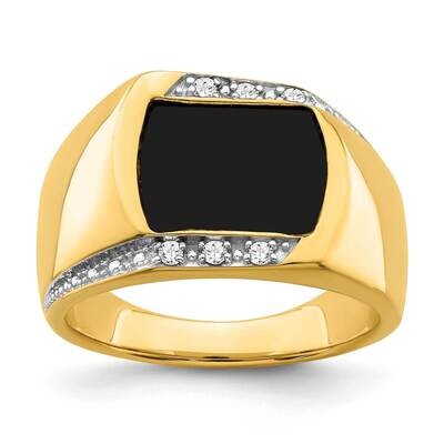 Onyx Diamond Mens Ring 14k Gold RM7360-OX-012-YA, MPN: RM7360-OX-012-YA, 196904130049