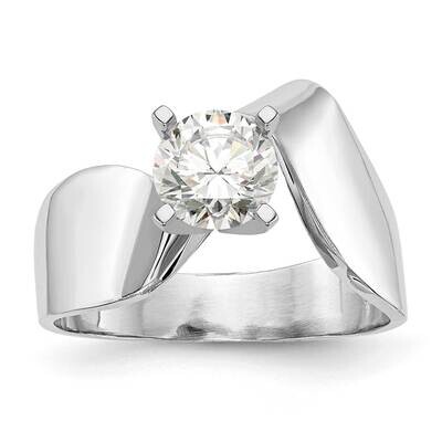 Peg Set Bypass Solitaire Engagement Ring Mounting 14k White Gold RM2030E-CWAA, MPN: RM2030E-CWAA,