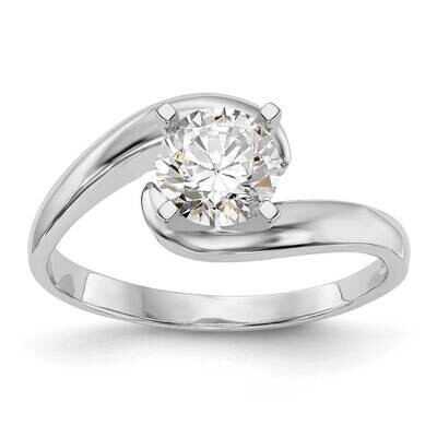 Peg Set Bypass Solitaire Engagement Ring Mounting 14k White Gold RM2022E-CWAA, MPN: RM2022E-CWAA,