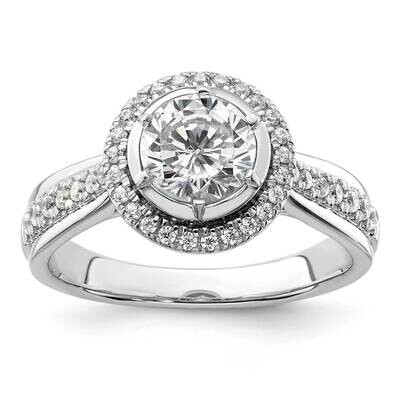 True Origin White Gold 1/4 Carat Diamond Vs/Si D E F Semi Mount Round Fancy Halo Engagement Ring RM…